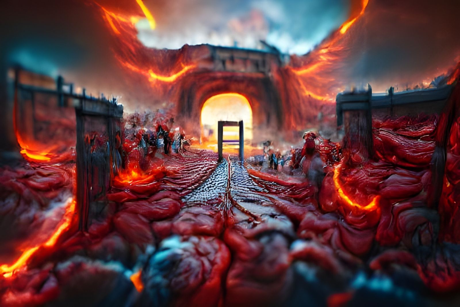 Gates to Hell Digital Art in 8K Resolution