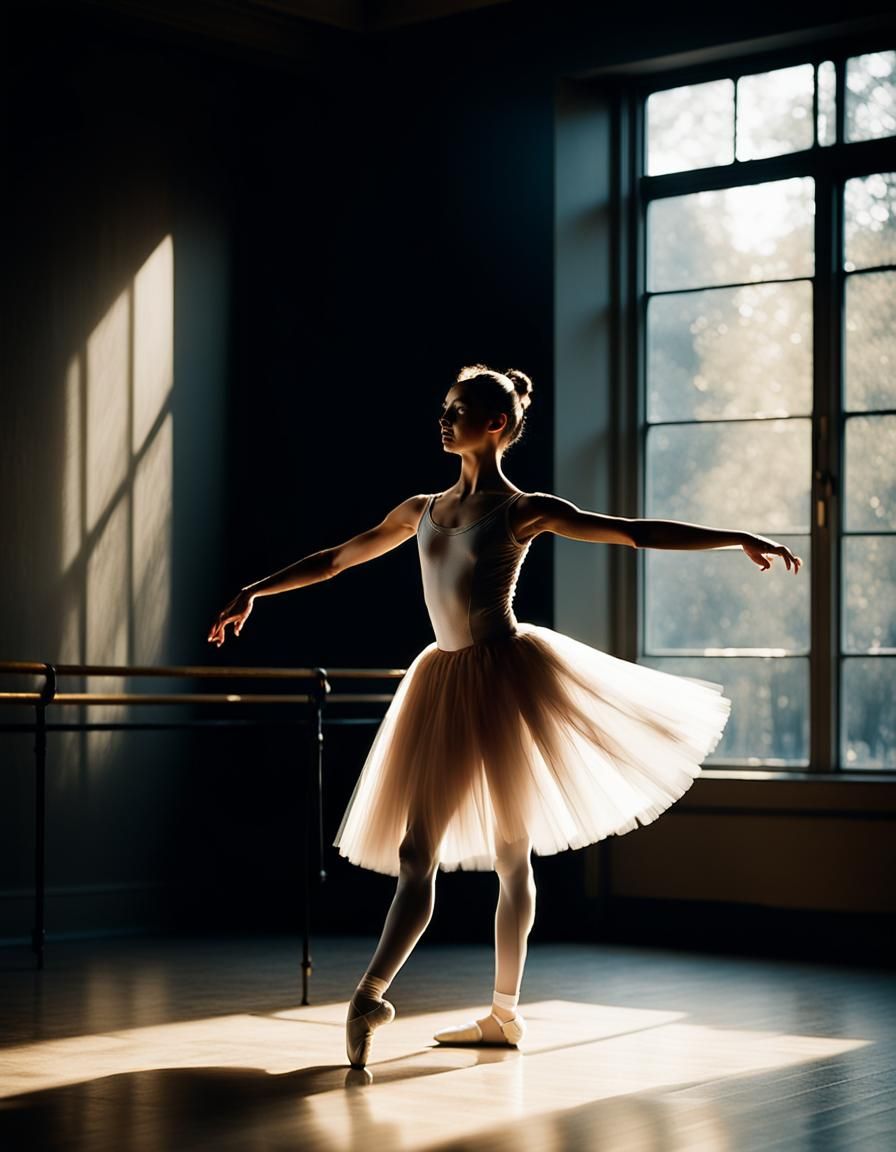 Ballerina Seeks Light: A Cinematic Dance Still