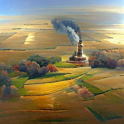 Iowa Landscape as Oil Painting