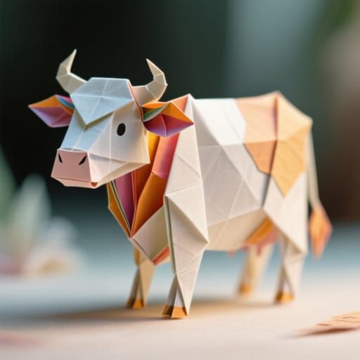 Origami Cow: Intricate Papercraft Charm