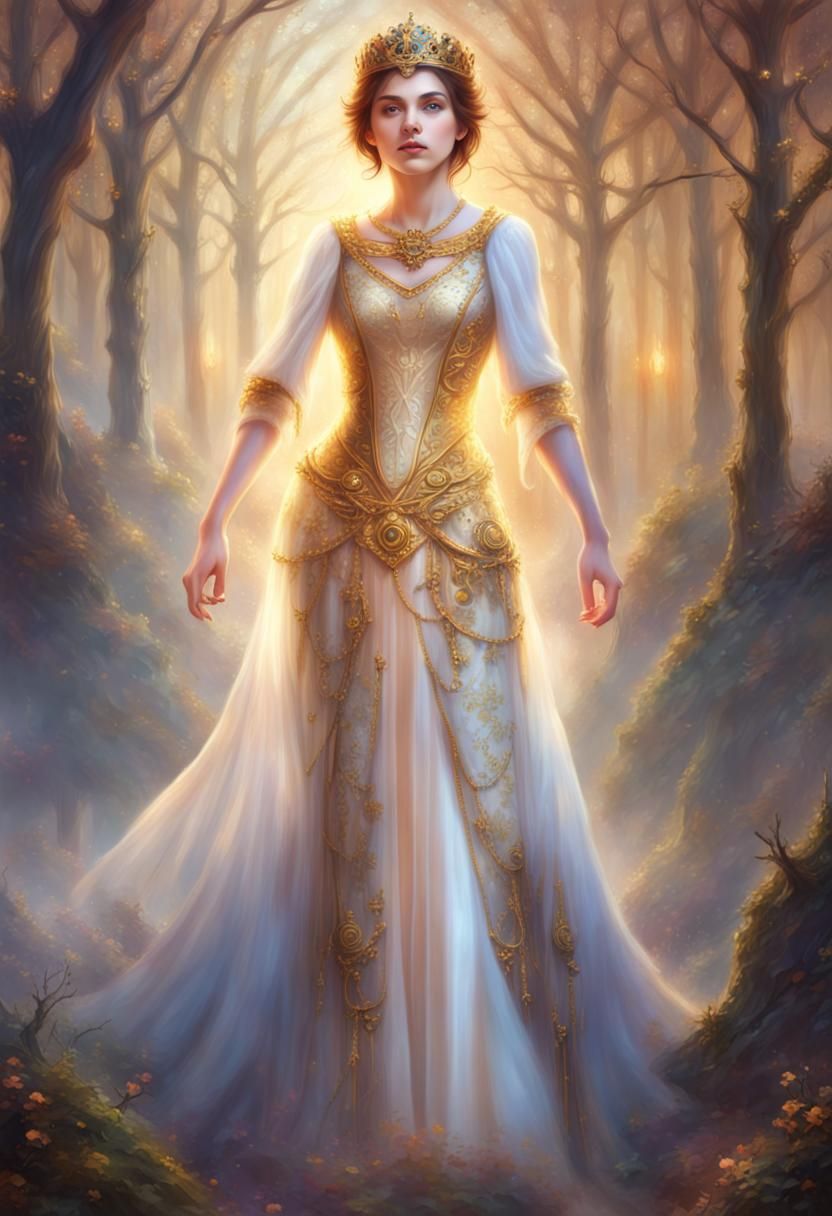Regal Queen in Ethereal Fantasy Art Style
