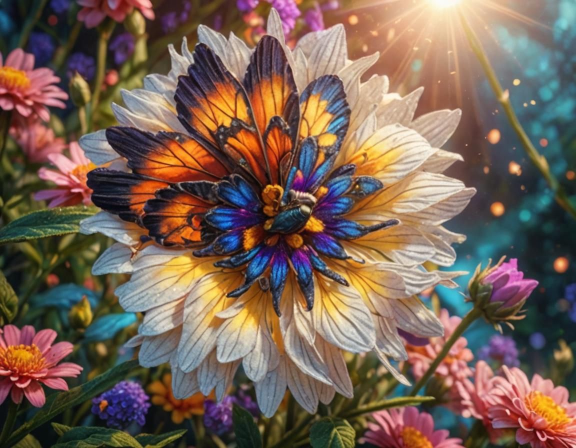 Butterfly Emerges: Macro Photography Fantasy Concept Art