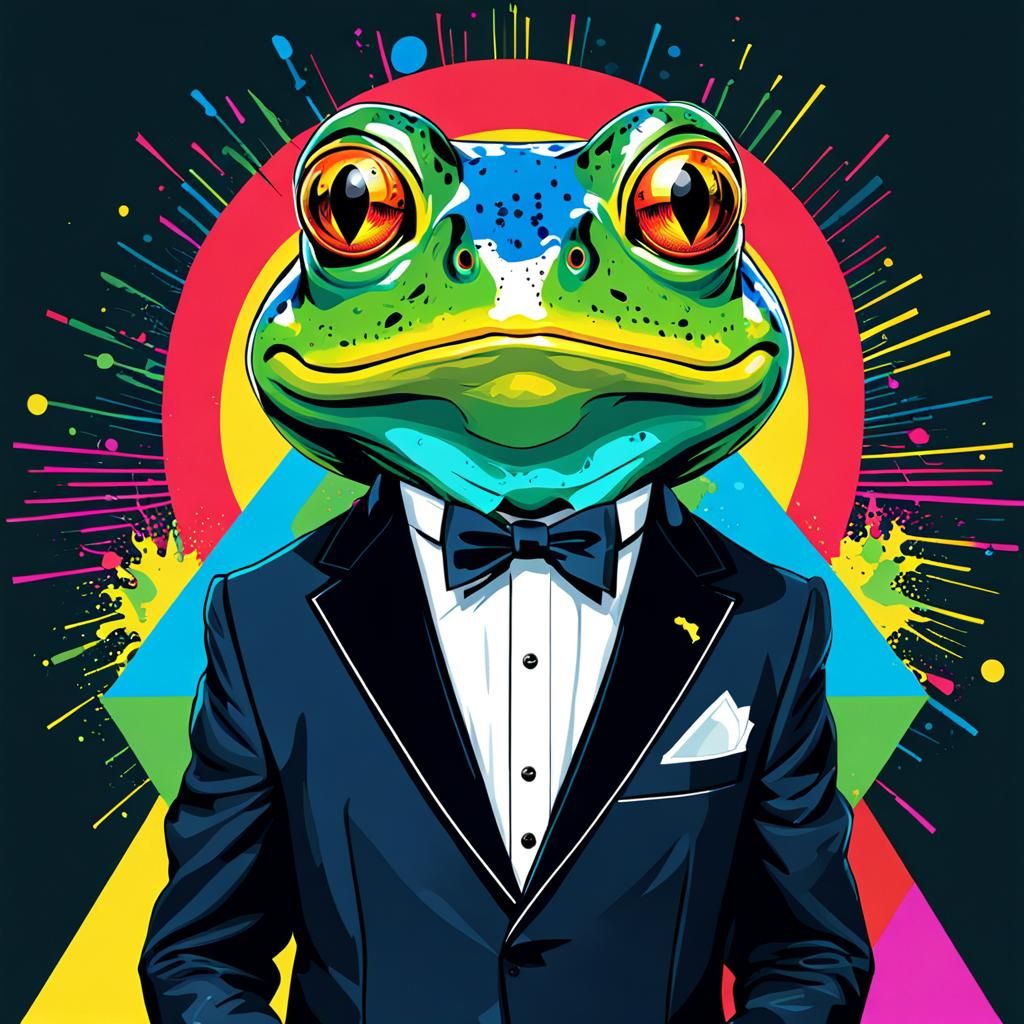 Funky Frog in a tuxedo