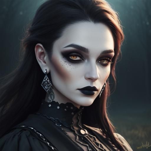 Woman by Campfire in Comic Book Style