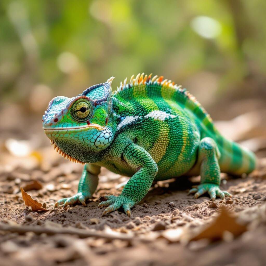 Dynamic Chameleon Camouflage in Dramatic Lighting