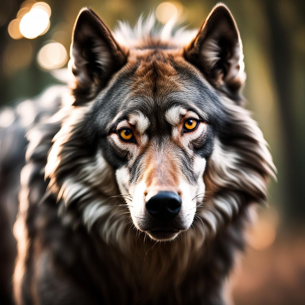 Realistic Werewolf Portrait in Natural Lighting