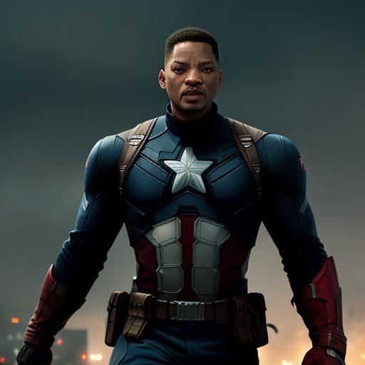 Will Smith as Captain America in Tarantino Style