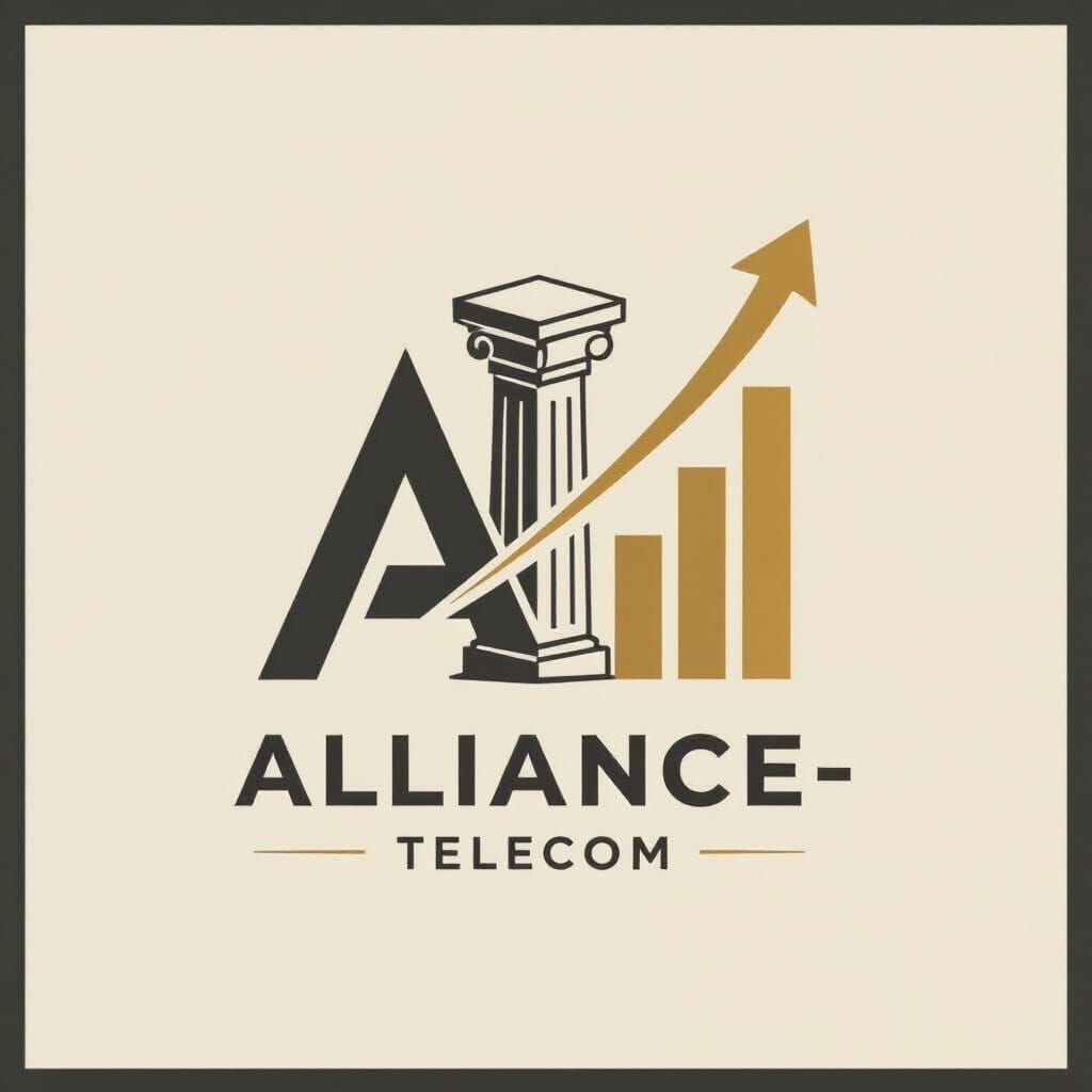 Geometric Logo for ALLIANCE-Telecom in Gold and Black