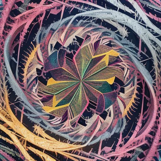 Psychedelic Fractal Art in Vivid Oil Painting Style