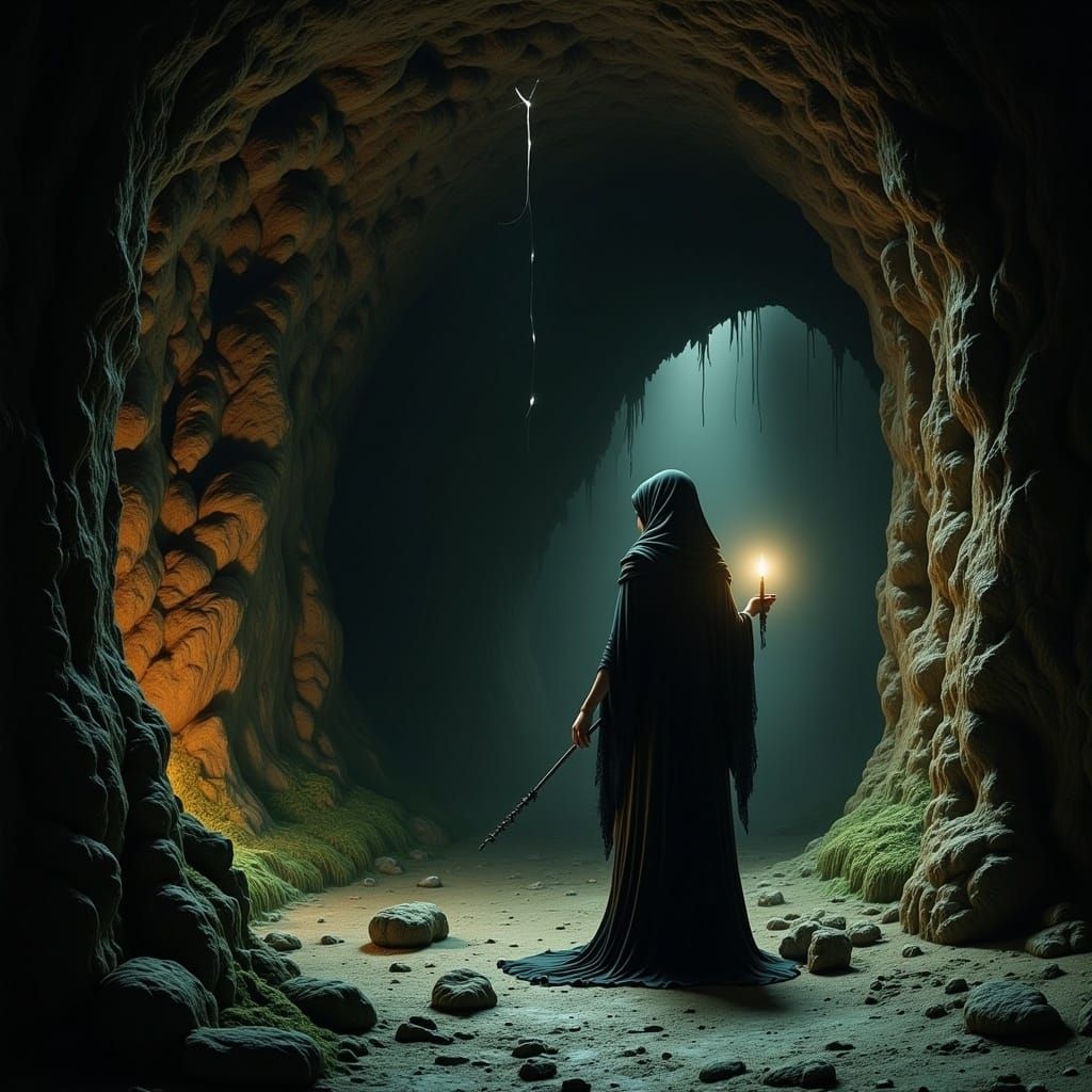 A Mysterious Woman Stands at the Entrance of Dungeness Caver...