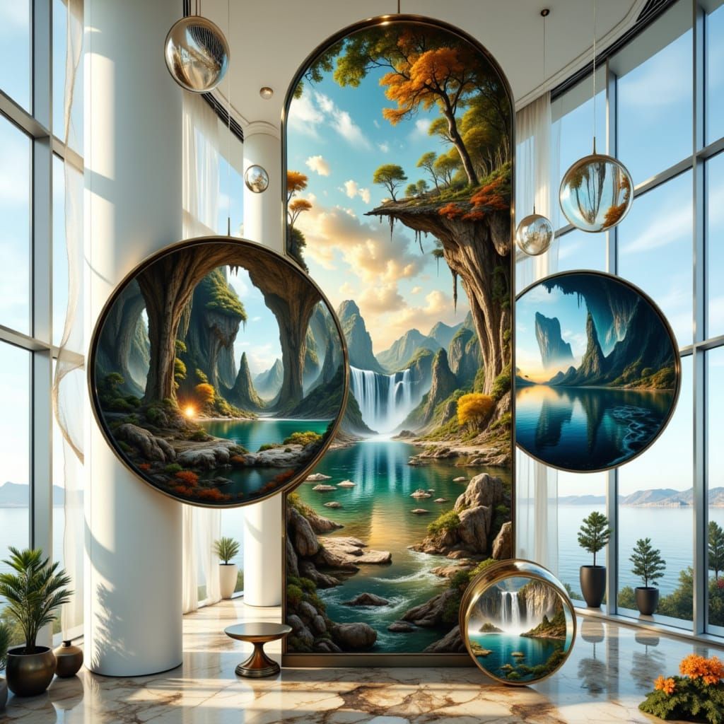 Abstract Mirror Reflecting Distant Worlds