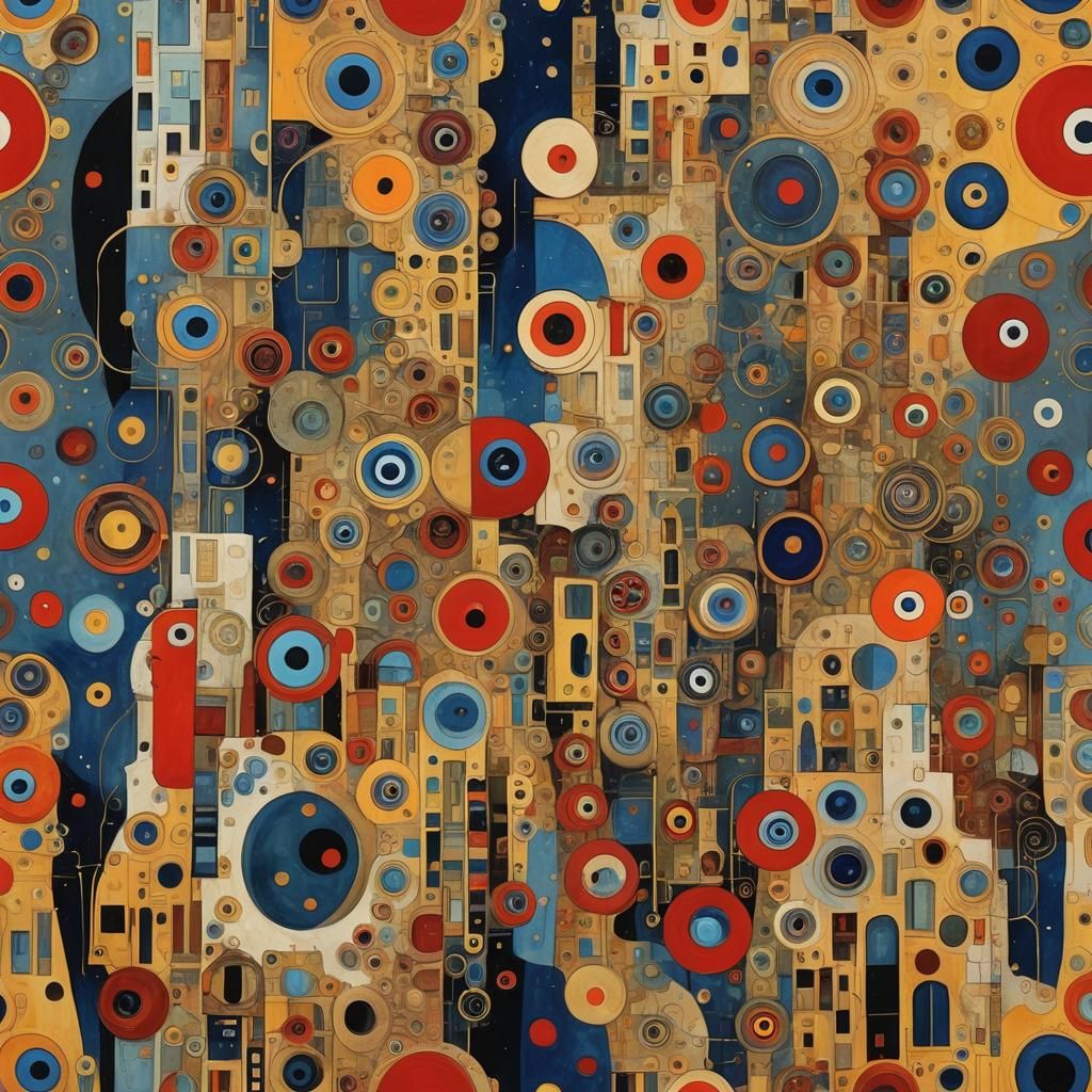 generate surrealist painting by Klimst, small and thin women...