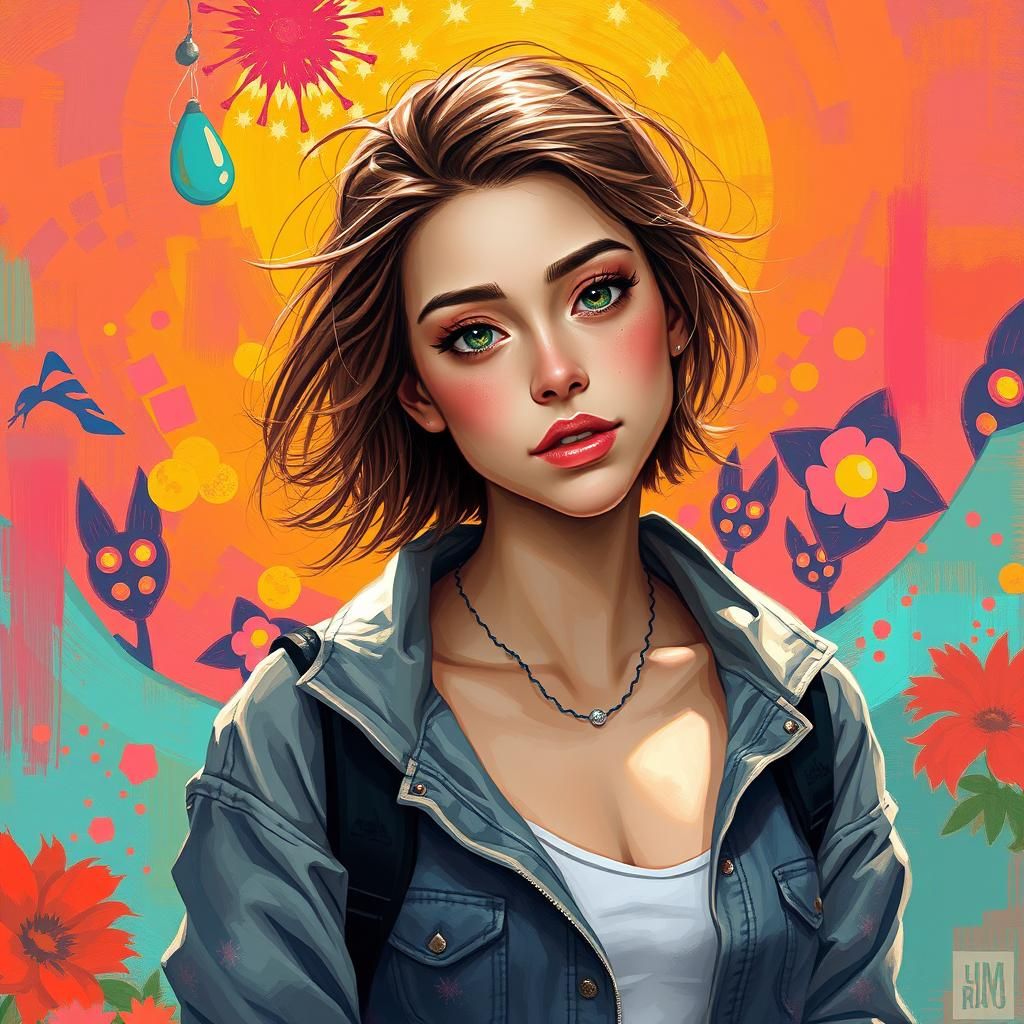 Energetic Portrait in Impressionistic Style