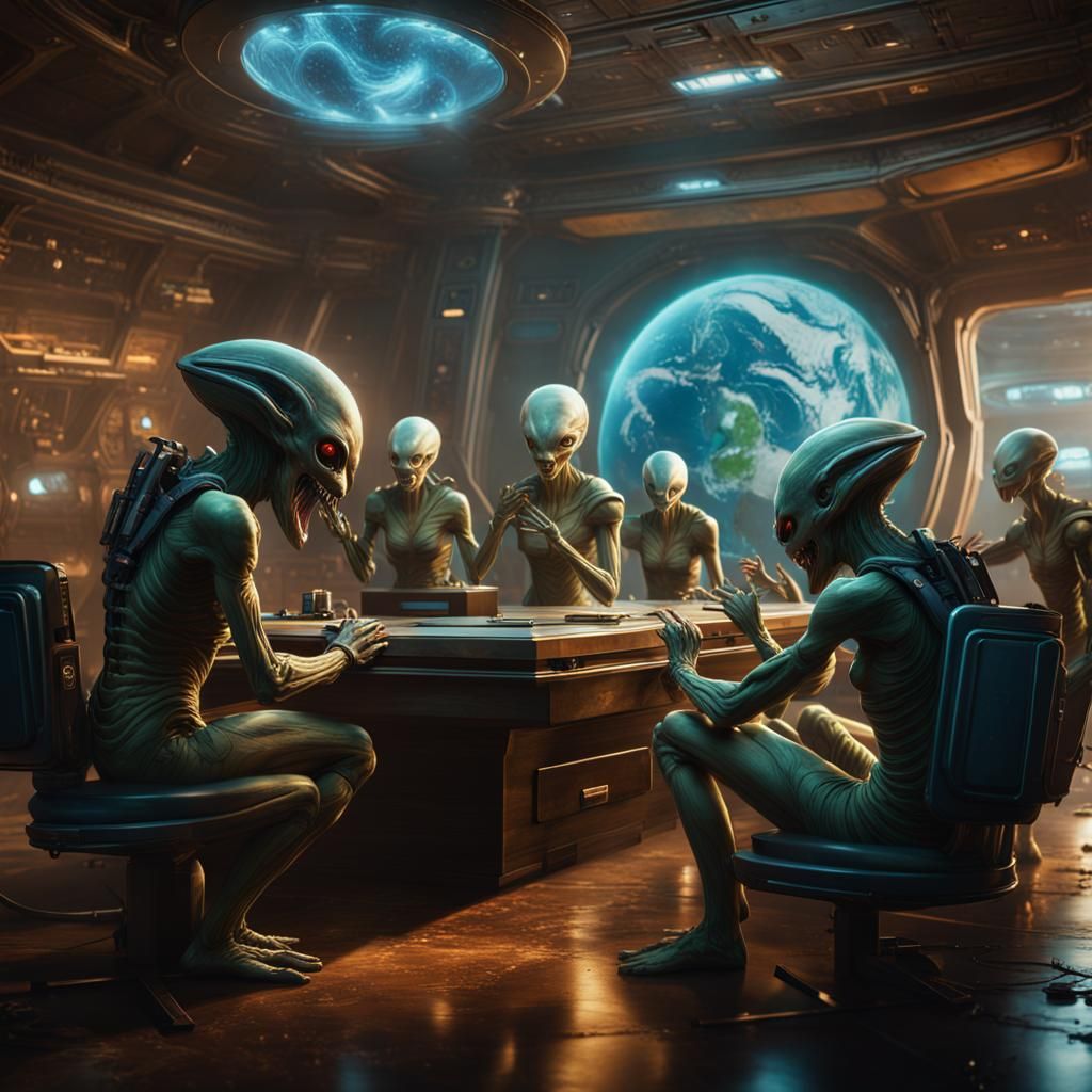 Aliens Mock Earth: Detailed Matte Painting