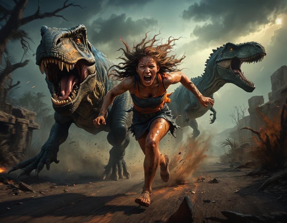 Cavegirl's Escape: Dark Fantasy Dinosaur Chase