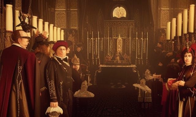 Victorian Vampire Black Mass: Epic Digital Painting