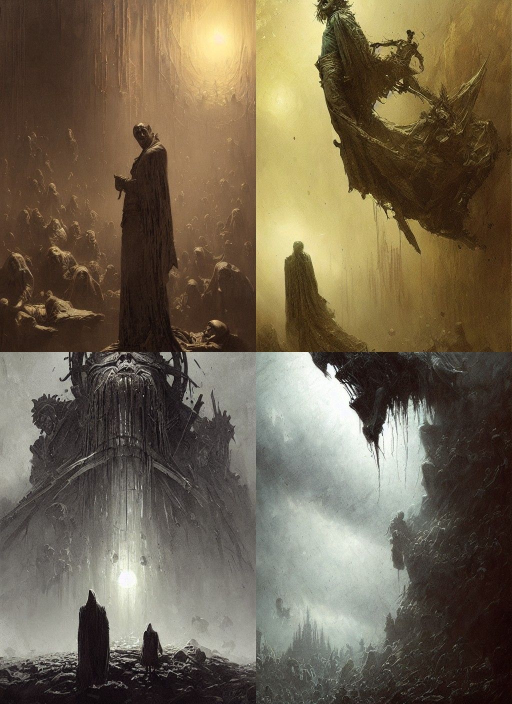 Visceral Horror Scene in Gothic Style