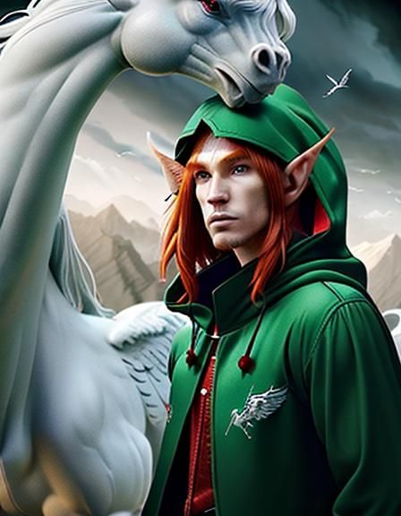 Elf on Pegasus: Epic Digital Matte Painting