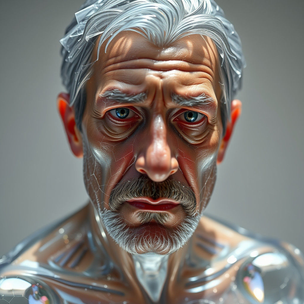 Glass Italian Man with Fractured Heart