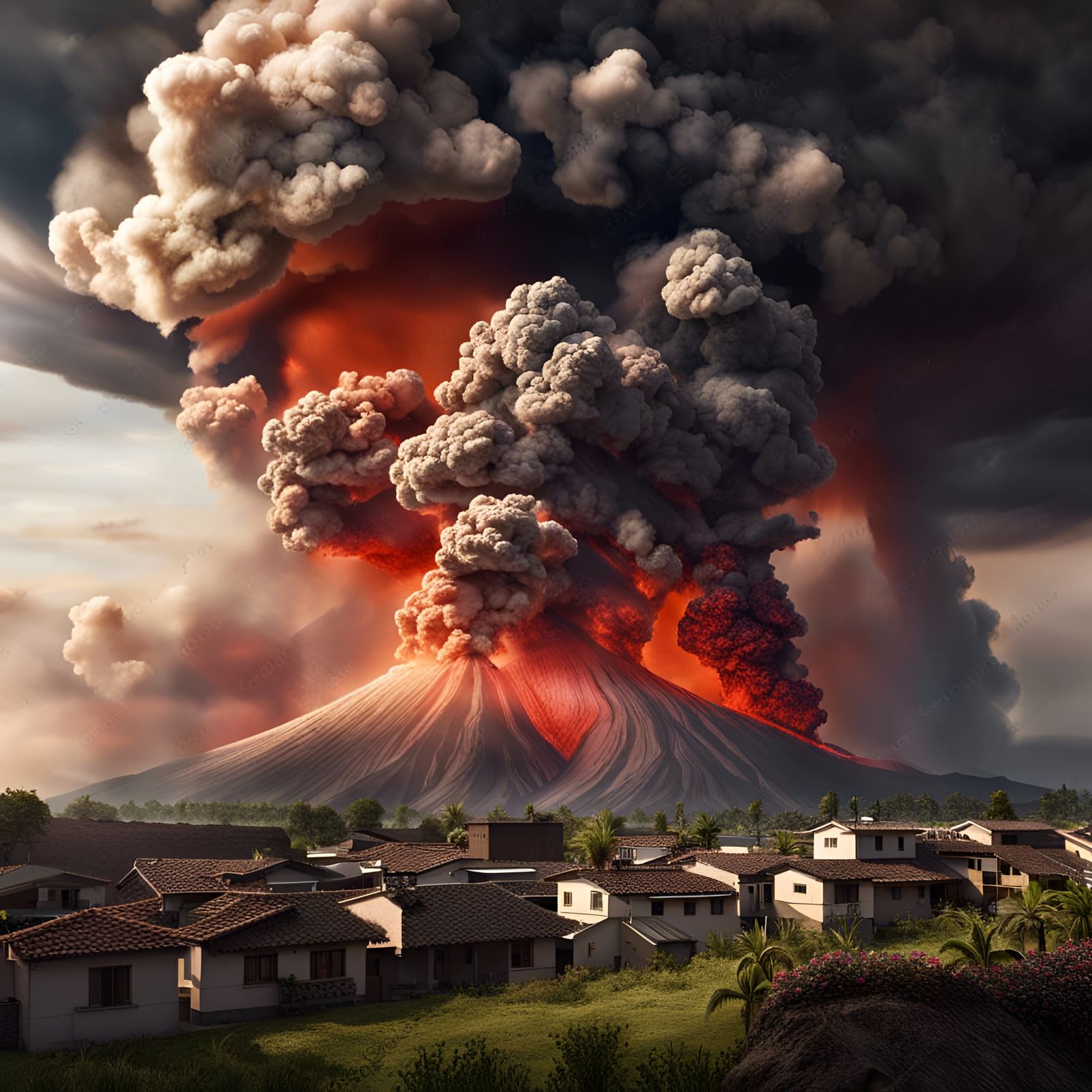 Volcanic Eruption Spews Lava and Ash