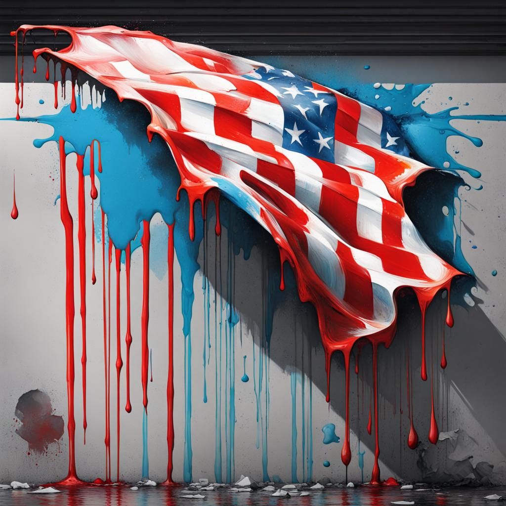Flag in Graffiti Splash Art Style