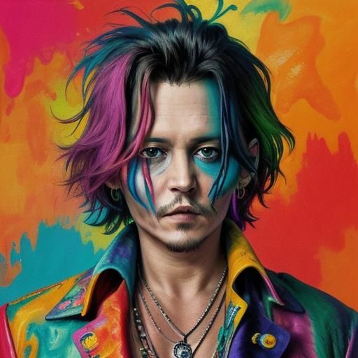 Abstract Portrait of Johnny Depp on Acid Trip