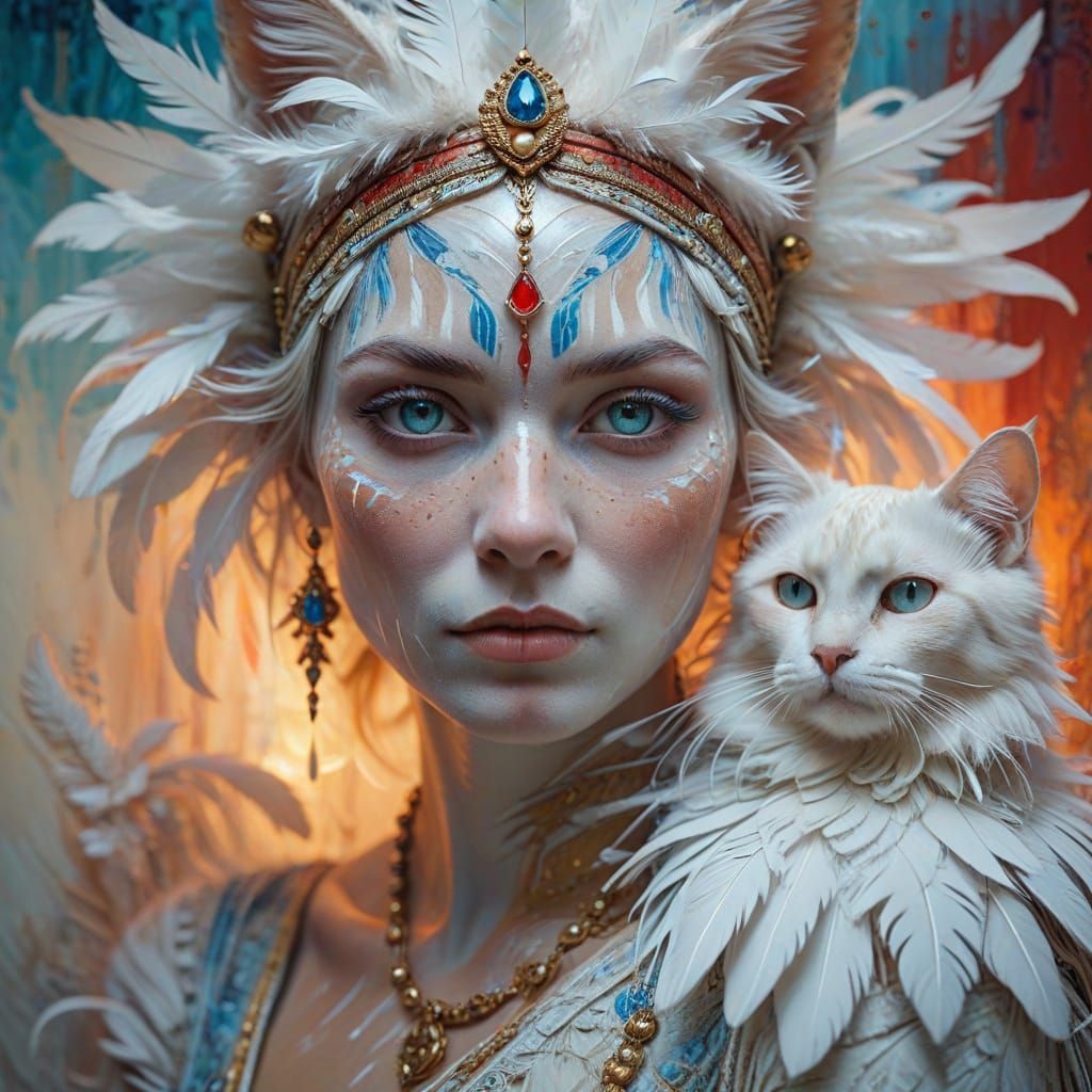 Ethereal Goddess in Mixed Media