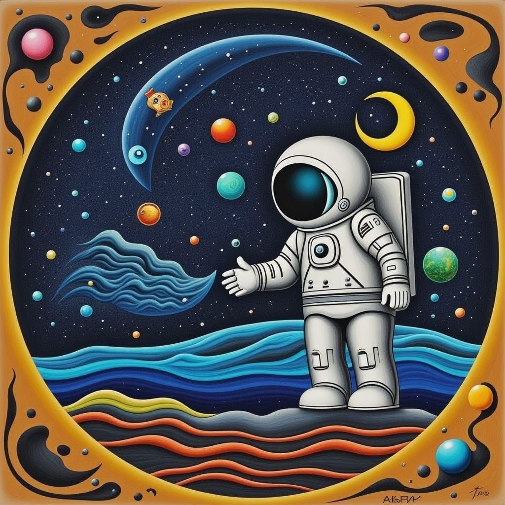 Psychedelic Charcoal Astronaut