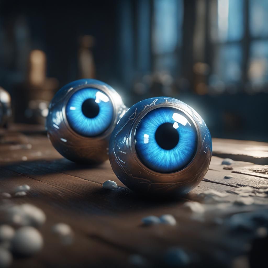 Intensely Blue Eyes in 3D Game Cinematic Style