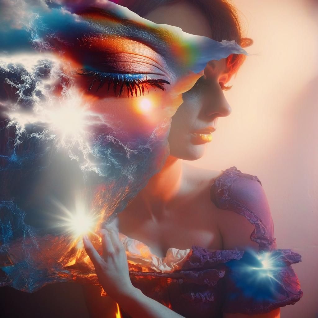 Stormy Sky with Birefringent Eyes and Deep Shadows