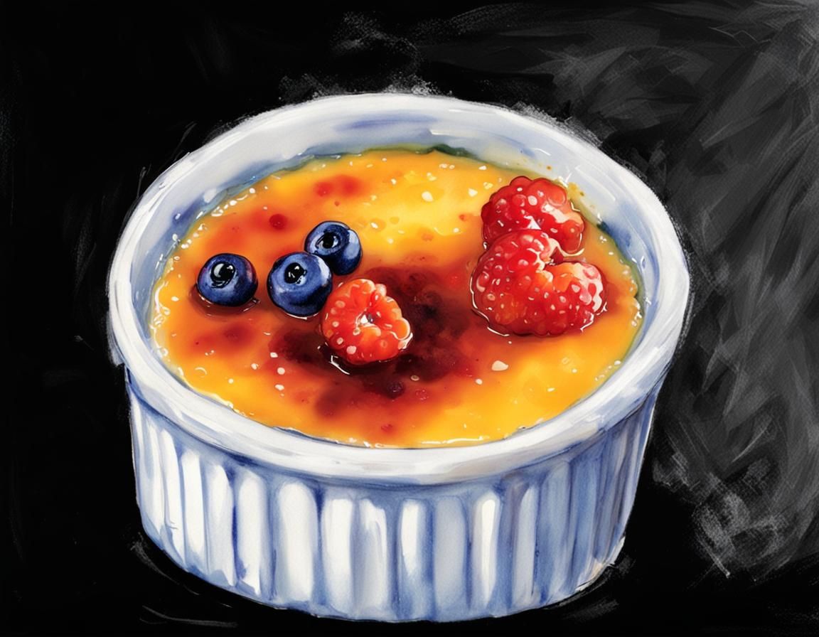 Creme Brulee with Fruit Garnish