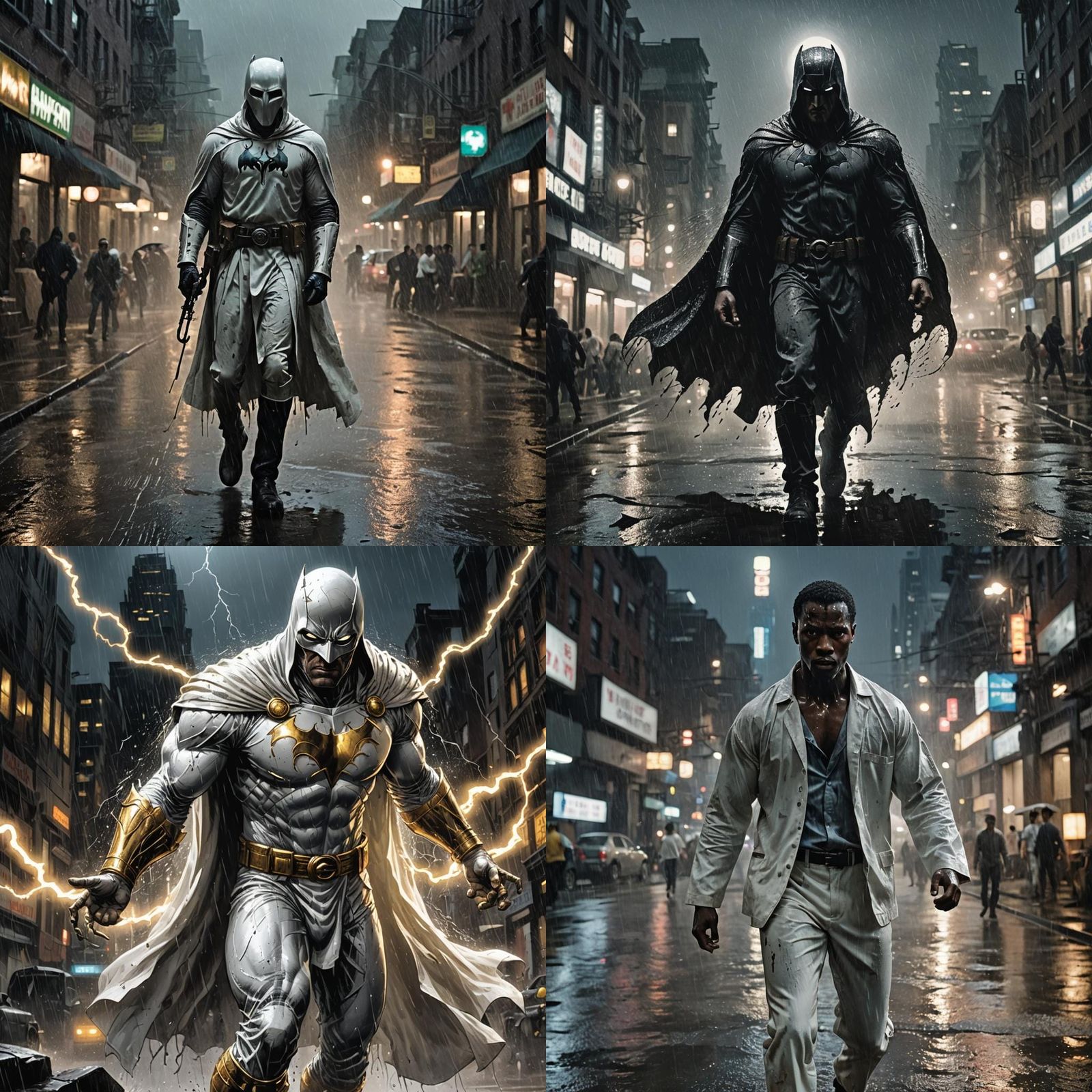 Moon Knight's Dramatic Fight in Rainy Dark Night