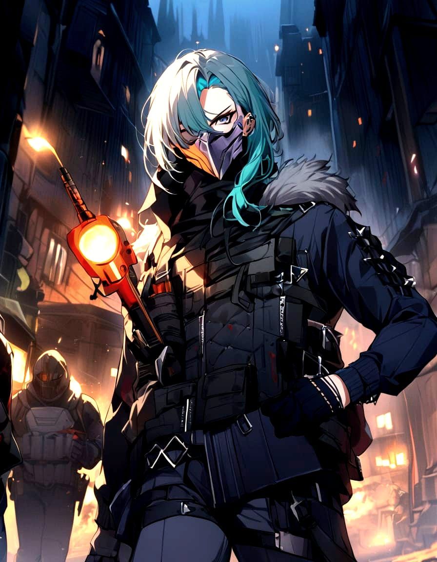 Gothic Teal Bishounen in Midnight Lighting