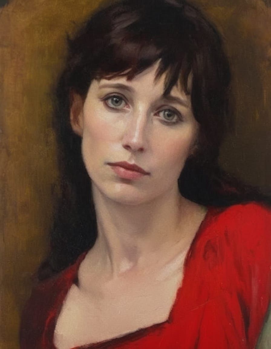 Gothgirl Portrait in High Contrast Minimalist Style