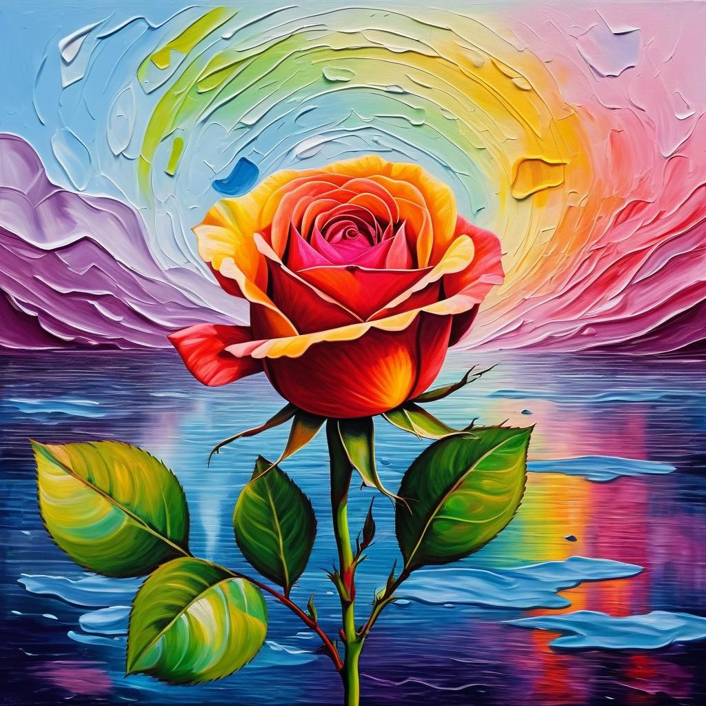 Single Rose: Solitude in Analytical Art