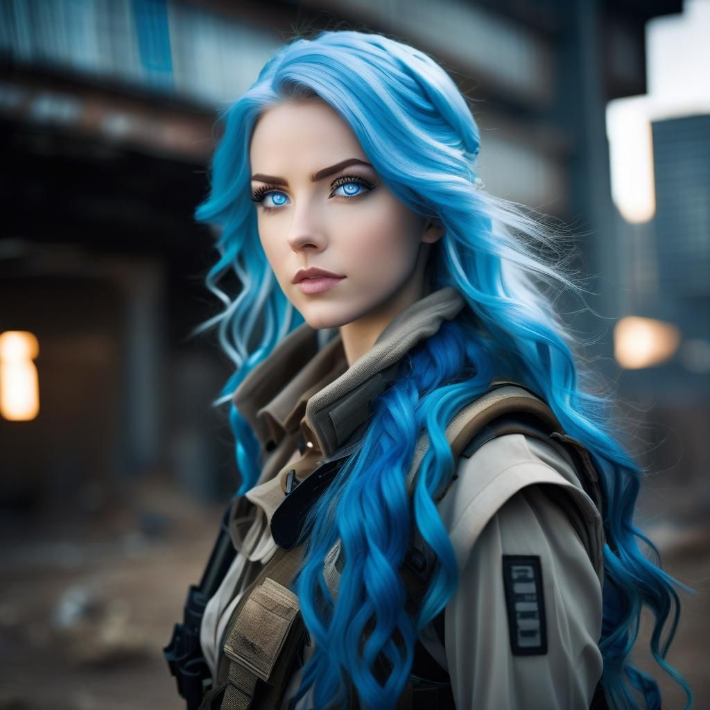 Anime Female Survivor in Dystopian City