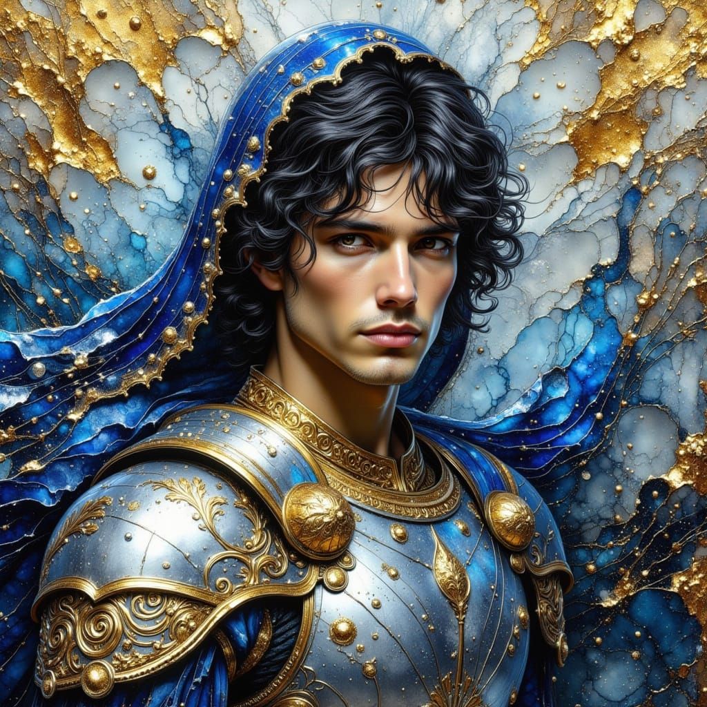 Regal Prince of Troy in Shimmering Metallic Armor