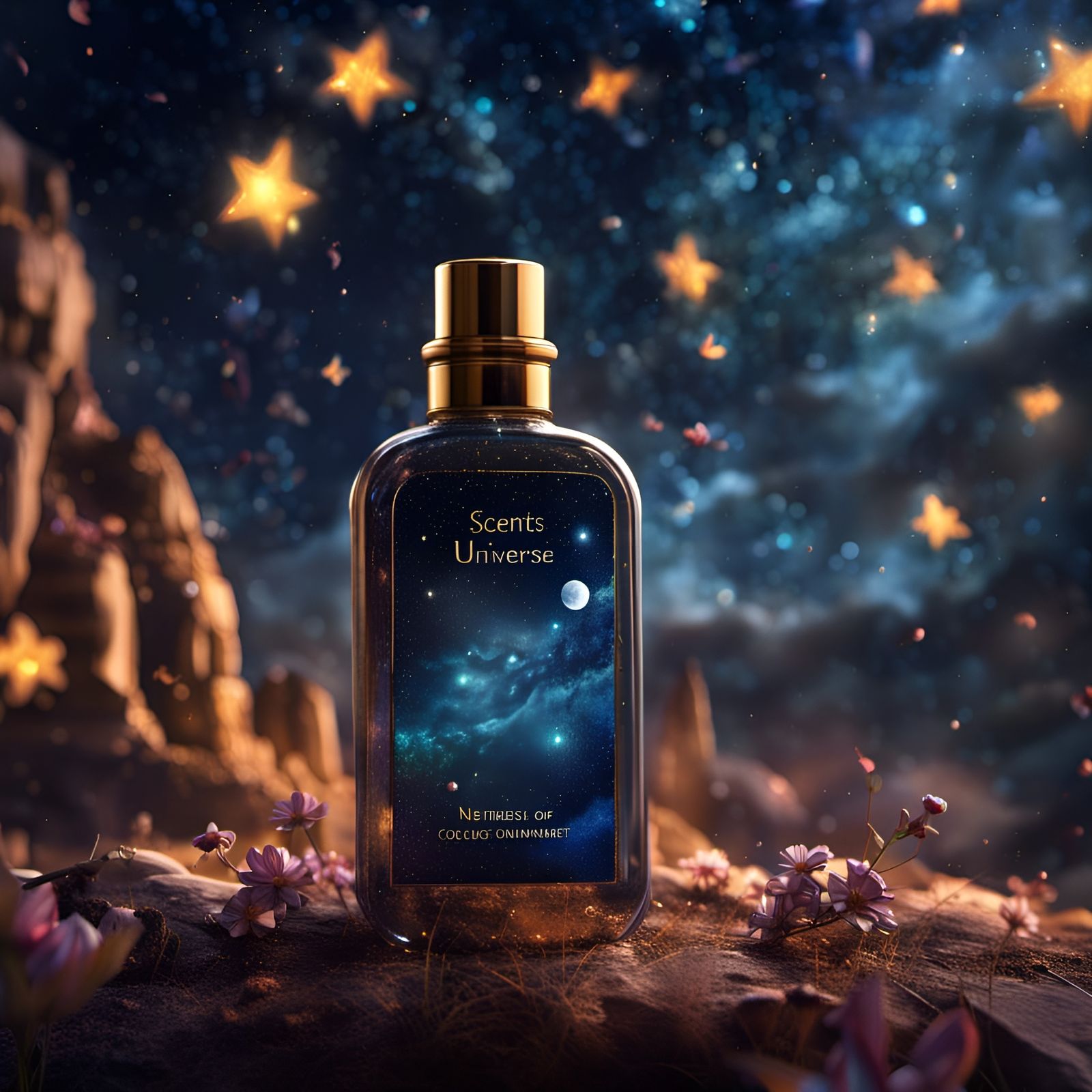 Cologne Bottle Contains Universe Scent, Fantasy Art