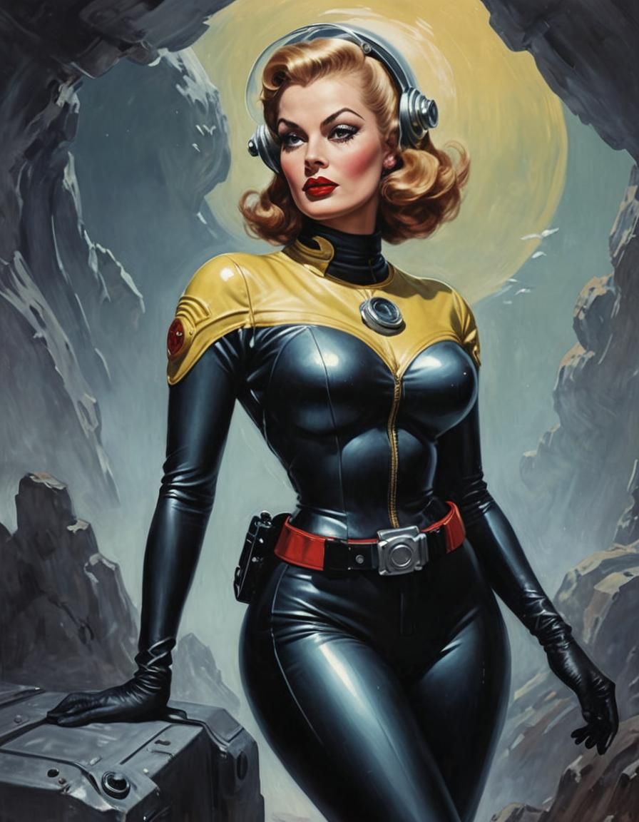 Retro Sci-Fi Pin-Up in Dave Stevens Style