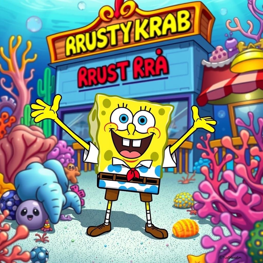 Optimistic SpongeBob SquarePants in Colorful Bikini Bottom