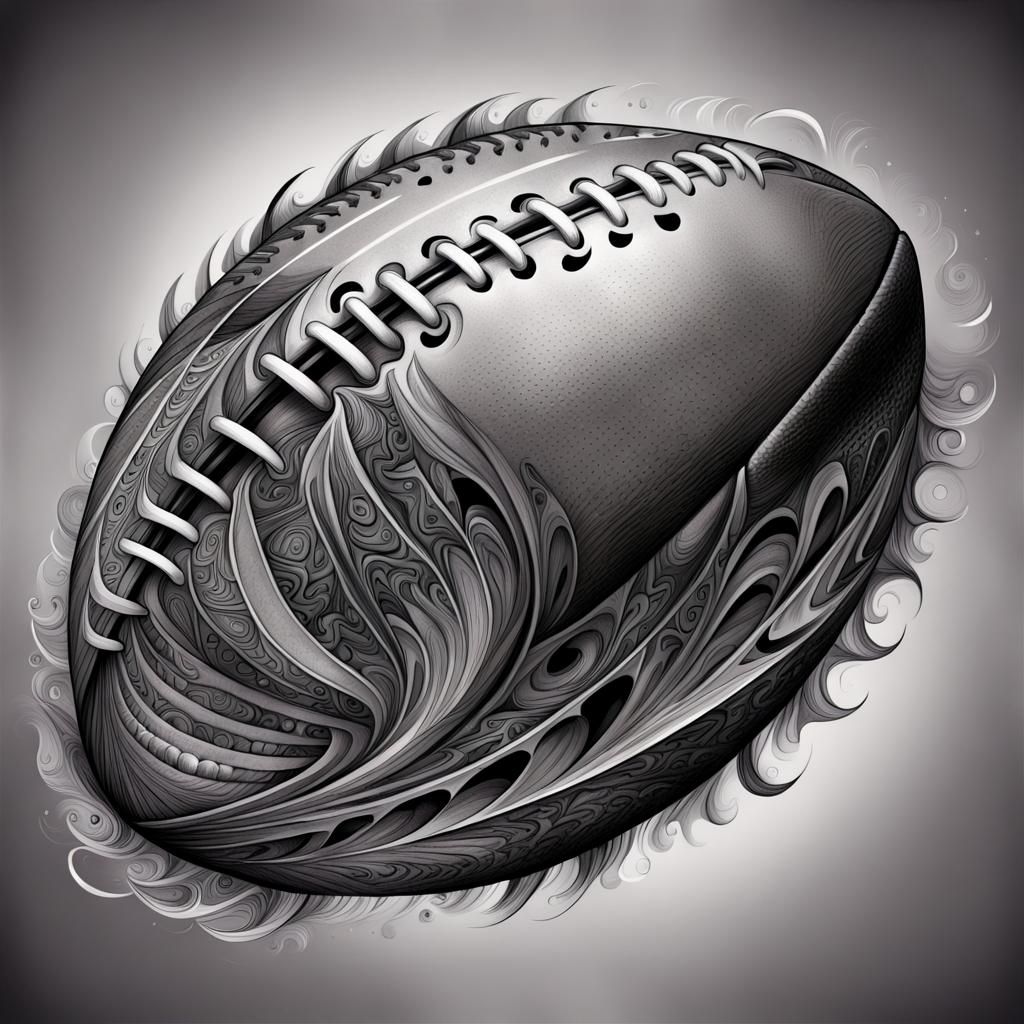 American Football Clipart with Abstract Charcoal Details