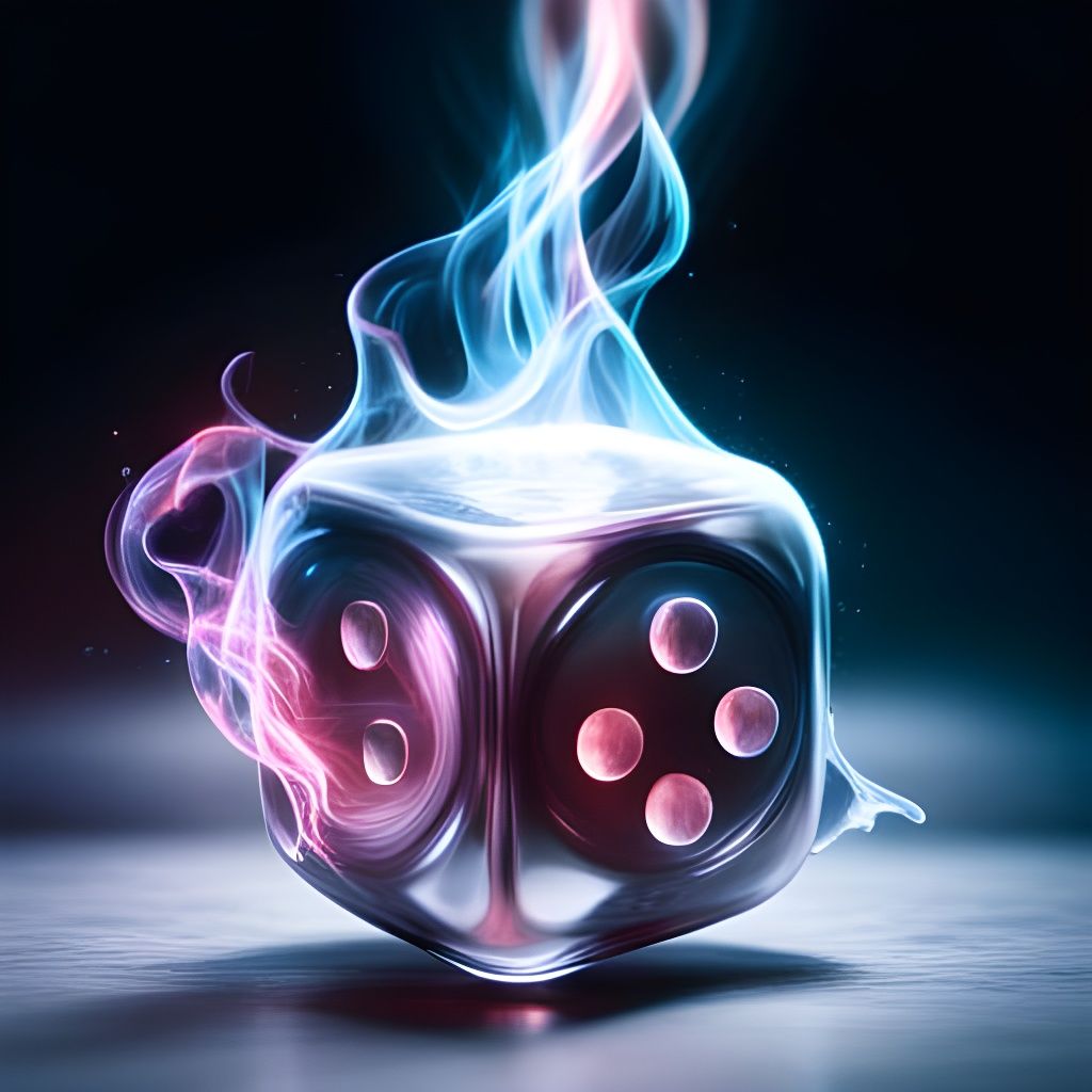Cosmic Energy Emanating from Glowing Glass Dice