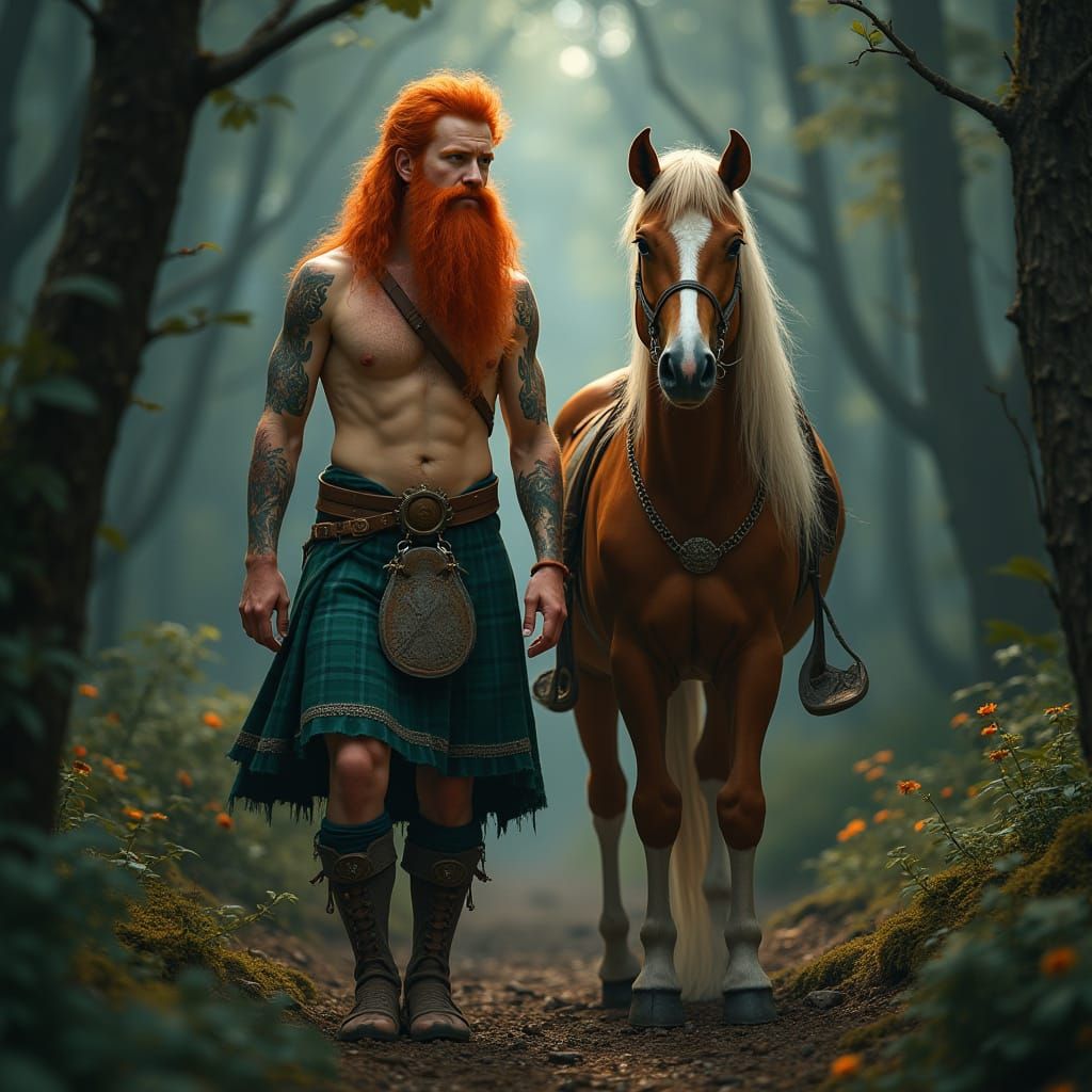 Tall Half-Elf with Fiery Locks and Warm Smile