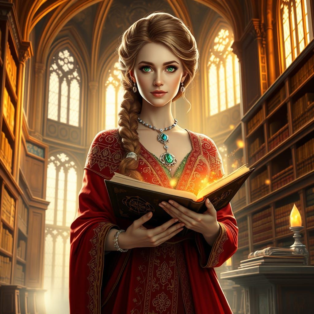 Elegant Imperial Matriarch Illuminated by Golden Light