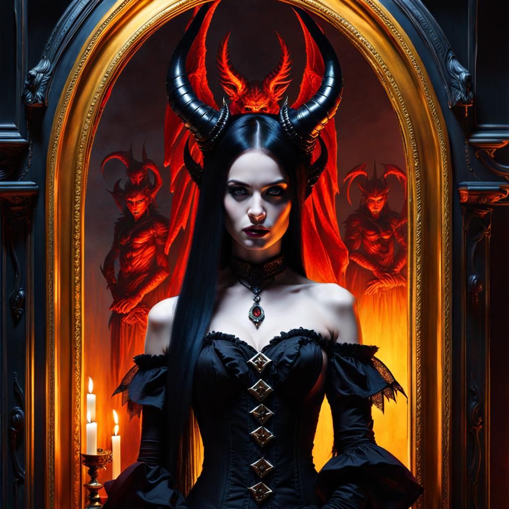 Gothic Maiden and Demonic Reflection in Dark Fantasy