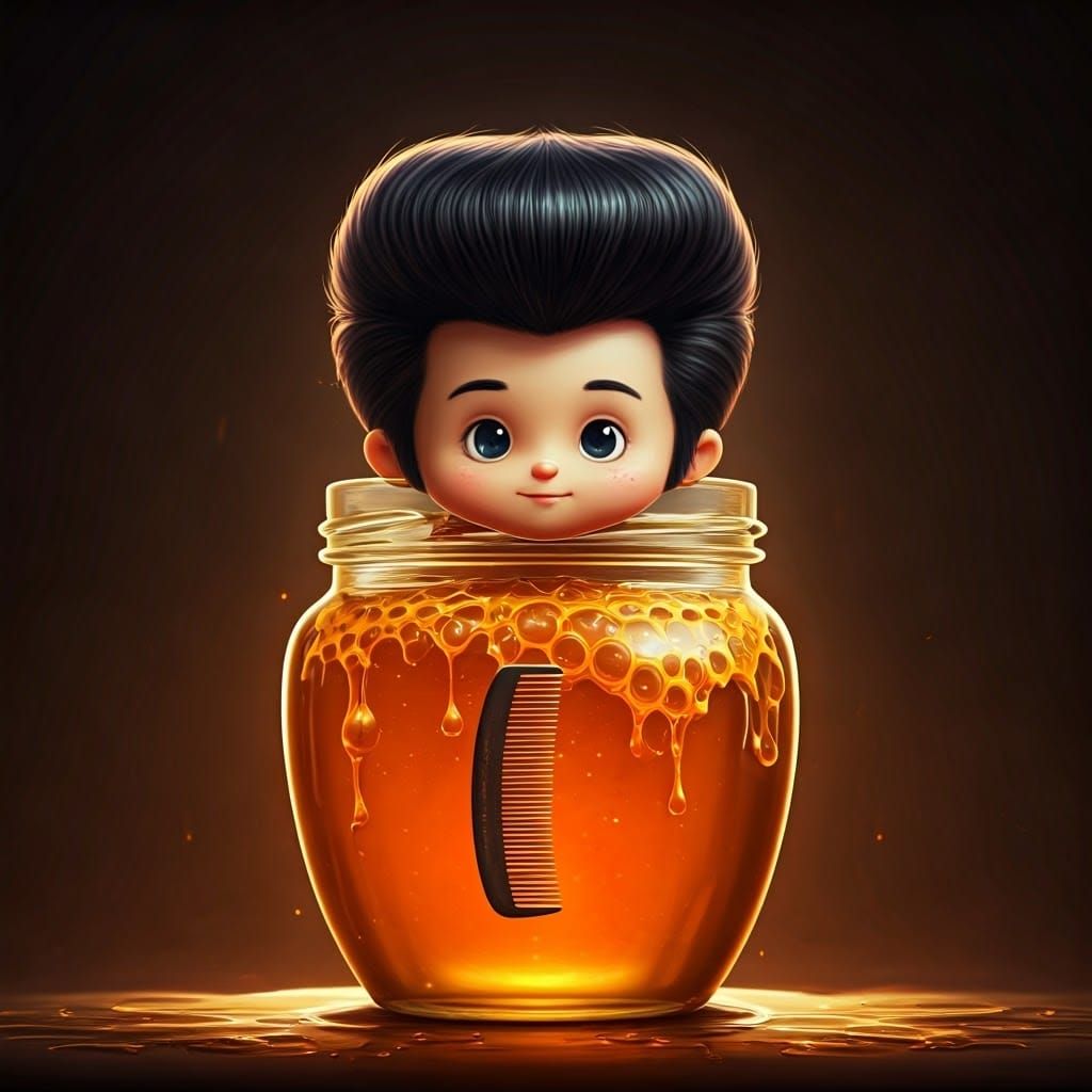 Elvis Honey Jar Digital Art Masterpiece