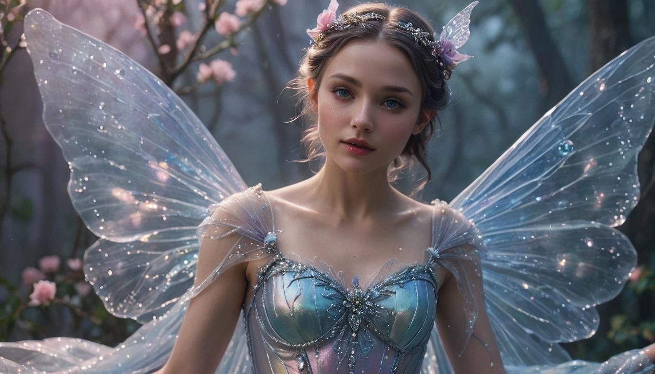 Diaphanous Fairy in Ethereal Mist: Comic Book Art