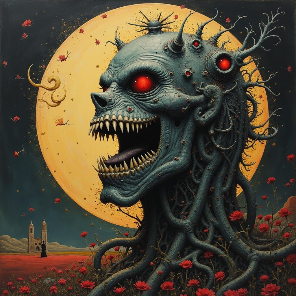 Surrealist Grimdark Scene Inspired by Dalí