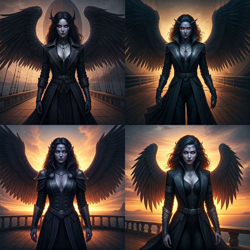 Aasimar Airship Captain in Elegant Captain's Coat