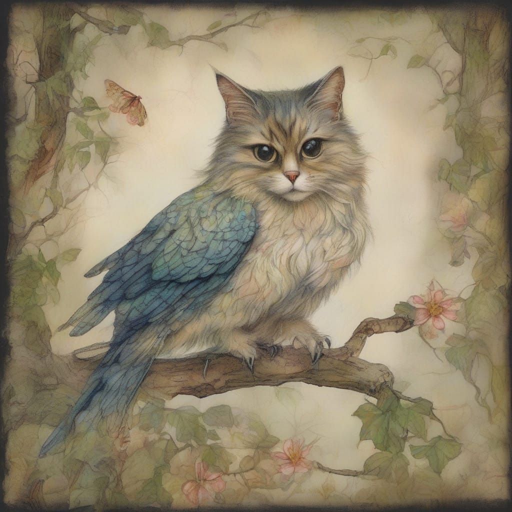 Whimsical Fairy-Tale Creature in Sun-Dappled Forest